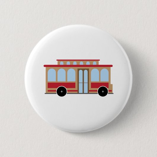 Badge Rond 5 Cm Trolley Car (Devant)