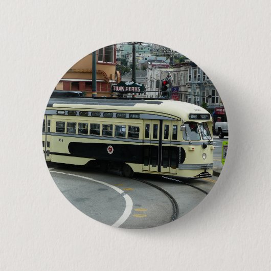 Badge Rond 5 Cm Trolley de San Francisco (Devant)
