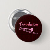 Badge Rond 5 Cm Trombone rose (Devant & derrière)