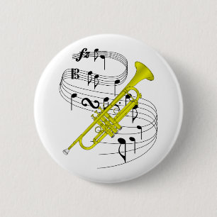 Badge Rond 5 Cm Trompette