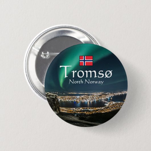 Badge Rond 5 Cm Tromso Norvège Souvenir (Devant & derrière)