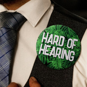 Badge Rond 5 Cm Tropical Green Palm Jungle Feuilles malentendants