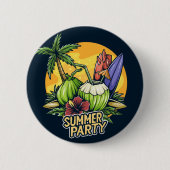 Badge Rond 5 Cm Tropical Summer Party (Devant)