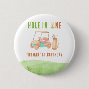 Badge Rond 5 Cm Trou en un pour la première fête d'anniversaire