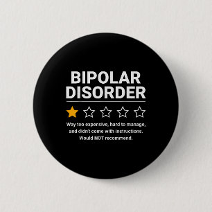 Badge Rond 5 Cm Trouble bipolaire Un Étoile Classement Trouble bip