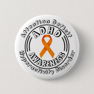 Badge Rond 5 Cm Trouble d'hyperactivité du déficit de l'attentio