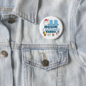Badge Rond 5 Cm Trouble obsessionnel de Noël (bleu) (En situation)