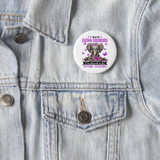 Badge Rond 5 Cm Troubles alimentaires Mois de sensibilisation Ribb (En situation)