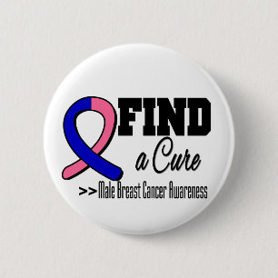 Badge Rond 5 Cm Trouvez une conscience masculine de cancer du sein