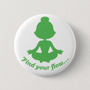 Badge Rond 5 Cm Trouvez votre bouton de flux (vert)
