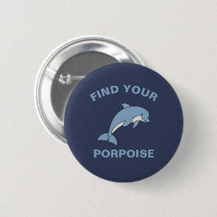 Badge Rond 5 Cm Trouvez votre marsouin Funky Ocean Sea Animal Fish
