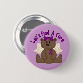 Badge Rond 5 Cm Trouvons l'ours de traitement (Devant & derrière)