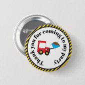 Badge Rond 5 Cm Truck et Digger "Merci pour venir" (Devant & derrière)
