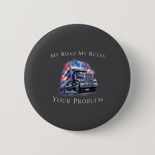 Badge Rond 5 Cm Trucker American Flag Truck Driver  (Devant)