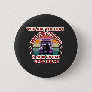Badge Rond 5 Cm Trucker Mère Son Bond Famille Route Amour Design