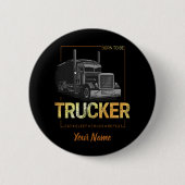 Badge Rond 5 Cm Trucker Né Pour Être Conducteur Rétro Camion Vinta (Devant)