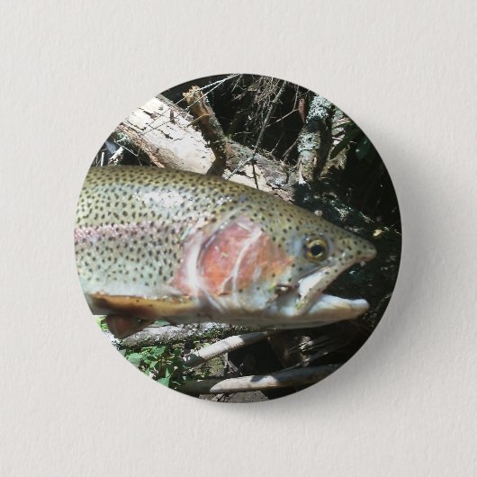 Badge Rond 5 Cm Truite arc-en-ciel (Devant)