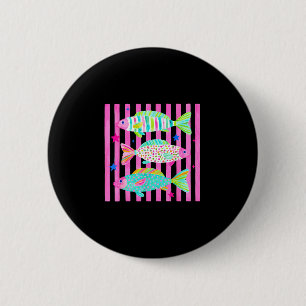 Badge Rond 5 Cm Truite arc-en-ciel colorée prépa été vie de lac