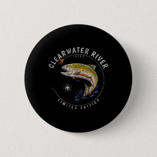 Badge Rond 5 Cm Truite de la rivière Clearwater pêche à la mouche 