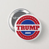 Badge Rond 5 Cm Trump 2020 rouge blanc et bleu (Devant & derrière)