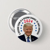BADGE ROND 5 CM TRUMP 2024 (Devant & derrière)