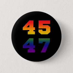 Badge Rond 5 Cm Trump 2024 45 47 Lgbt Pride drapeau Arc-en-ciel 45