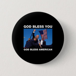 Badge Rond 5 Cm Trump 2024 Dieu vous bénisse - Dieu bénisse l'Amér