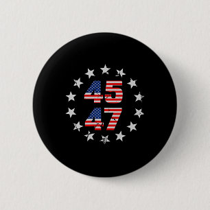 Badge Rond 5 Cm Trump 2024 - Drapeau américain (sur B)