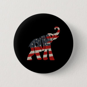 Badge Rond 5 Cm Trump 2024 Eléphant républicain Trump partisan
