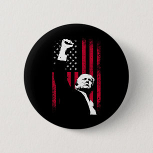 Badge Rond 5 Cm Trump 2024 - Fist Fight For America - Inaugure Du 