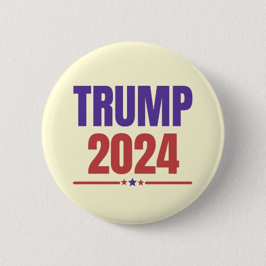 Badge Rond 5 Cm Trump 2024 Gardez l'Amérique grande - bleu rouge (Devant)
