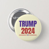 Badge Rond 5 Cm Trump 2024 Gardez l'Amérique grande - bleu rouge (Devant & derrière)