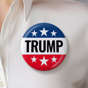 Badge Rond 5 Cm Trump 2024 Gardez l'Amérique grande - bleu rouge