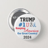 Badge Rond 5 Cm Trump 2024 MODIFIER Nom  (Devant & derrière)