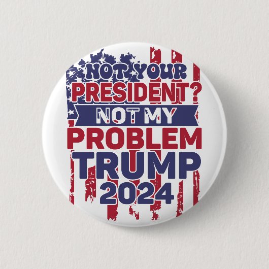 Badge Rond 5 Cm Trump 2024 Président Trump (Devant)