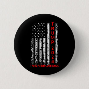 Badge Rond 5 Cm Trump 2024 Reprendre l'Amérique Élection Patriotiq