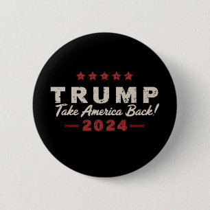 Badge Rond 5 Cm Trump 2024 Reprendre l'Amérique Président 47 USA