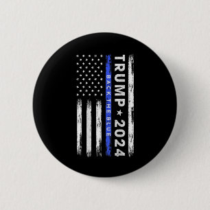 Badge Rond 5 Cm Trump 2024 Retour La Ligne Bleue Légère Bleue Amér