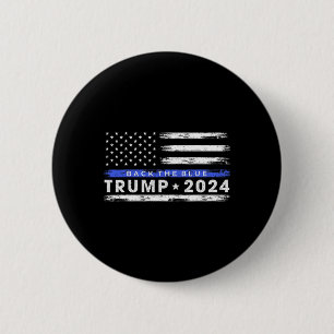Badge Rond 5 Cm Trump 2024 Retour La Ligne Bleue Légère Bleue Amér