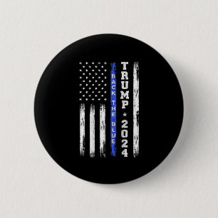 Badge Rond 5 Cm Trump 2024 Retour La Ligne Bleue Légère Bleue Amér