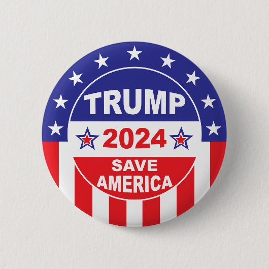 BADGE ROND 5 CM TRUMP 2024 SAVE AMERICA (Devant)
