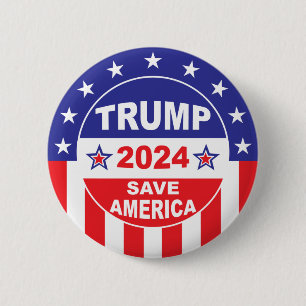 BADGE ROND 5 CM TRUMP 2024 SAVE AMERICA