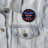BADGE ROND 5 CM TRUMP 2024 SAVE AMERICA (En situation)