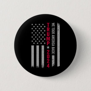 Badge Rond 5 Cm Trump 2024 Victoire du drapeau J.d.vance Président