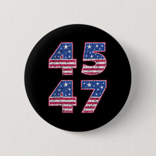 Badge Rond 5 Cm Trump 2024 Vintage 45 47 Amérique Drapeau Tee For
