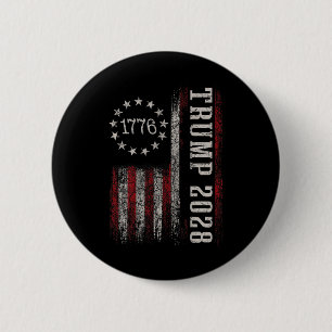 Badge Rond 5 Cm Trump 2028 Vote Donald Trump America Drapeau améri
