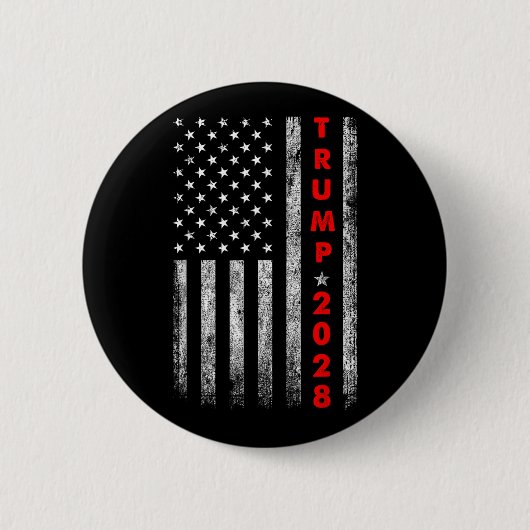 Badge Rond 5 Cm Trump 2028 Vote Donald Trump America Drapeau améri (Devant)