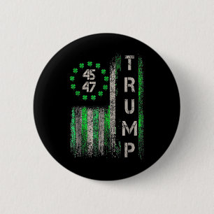 Badge Rond 5 Cm Trump 45 47 Jour Vintage du drapeau américain St.