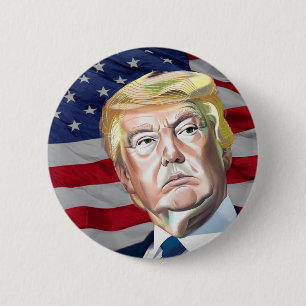 Badge Rond 5 Cm Trump 45e Président des États-Unis - Don