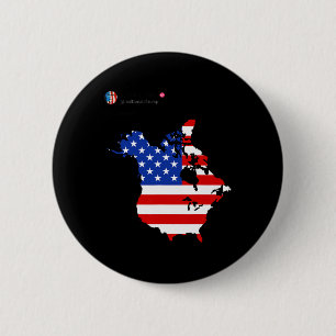 Badge Rond 5 Cm Trump 51 États D'Amérique Canada États-Unis Drapea